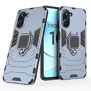 Θήκη Realme 10 Mad Mask Πλάτη Thin Armor με Μαγνητικό δαχτυλίδι και Βάση στήριξης TPU μπλε - Image 5