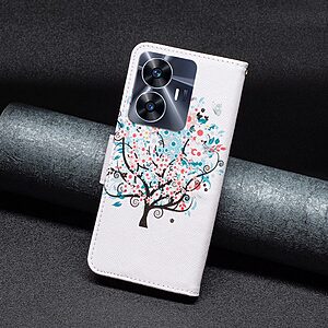 Θήκη Realme C55 OEM Flowered Tree με βάση στήριξης, υποδοχές καρτών και μαγνητικό κούμπωμα Flip Wallet από συνθετικό δέρμα και TPU - Image 5