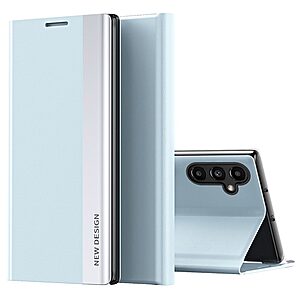 Θήκη Samsung Galaxy A14 4G / 5G New Design Invisible Magnet Leather Stand Cover με μαγνητικό κούμπωμα από συνθετικό δέρμα γαλάζιο