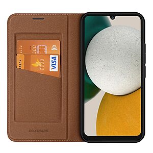υποδοχή καρτών και μαγνητικό κούμπωμα Flip Wallet από συνθετικό δέρμα και εσωτερικό TPU καφέ