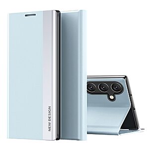 Θήκη Samsung Galaxy A54 5G New Design Invisible Magnet Leather Stand Cover με μαγνητικό κούμπωμα από συνθετικό δέρμα γαλάζιο