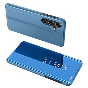 Θήκη Samsung Galaxy A54 5G Mad Mask Mirror Surface Series Flip Window δερματίνη γαλάζιο
