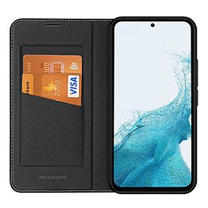 υποδοχή καρτών και μαγνητικό κούμπωμα Flip Wallet από συνθετικό δέρμα και εσωτερικό TPU μαύρο