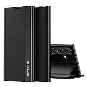 Θήκη Samsung Galaxy A54 5G New Design Invisible Magnet Leather Stand Cover με μαγνητικό κούμπωμα από συνθετικό δέρμα μαύρο