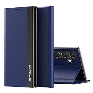 Θήκη Samsung Galaxy A54 5G New Design Invisible Magnet Leather Stand Cover με μαγνητικό κούμπωμα από συνθετικό δέρμα μπλε σκούρο