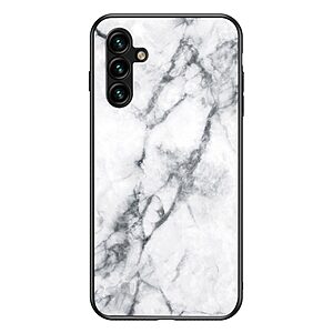 Θήκη Samsung Galaxy A54 5G OEM σχέδιο Marble με Πλάτη Tempered Glass TPU λευκό