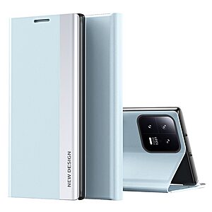 Θήκη Xiaomi 13 Pro 5G New Design Invisible Magnet Leather Stand Cover με μαγνητικό κούμπωμα από συνθετικό δέρμα γαλάζιο