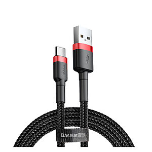 Καλώδιο Baseus Cafule durable nylon USB-Α σε USB-C fast charging 3.0A USB 2.0 0.5m (CATKLF-A91) μαύρο