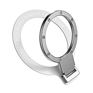 Μεταλλικό Δαχτυλίδι με Μαγνητική Βάση Στήριξης Κινητού και Συμβατό με Φόρτιση MagSafe - Λευκό