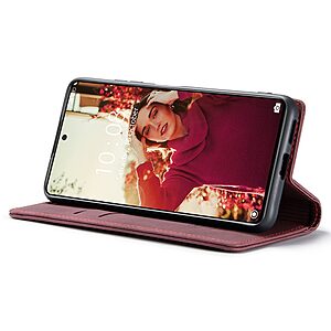 Θήκη Xiaomi 11T Pro 5G / 11T 5G CaseMe 013 Series Πορτοφόλι με βάση στήριξης, υποδοχές καρτών και μαγνητικό κούμπωμα από συνθετικό δέρμα και TPU κόκκινο - Image 3