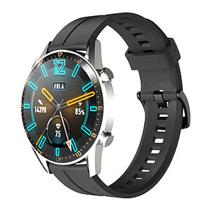 Λουράκι σιλικόνης silicone strap για Huawei Watch GT / GT2 / GT2 Pro μαύρο
