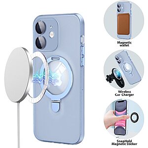 Θήκη iPhone 11 Mad Mask Transparent Magnetic Ring Kickstand v5.2 / Μαγνητικό δαχτυλίδι / Βάση στήριξης TPU ροζ - Image 3