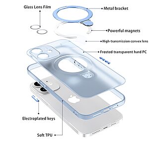 Θήκη iPhone 11 Mad Mask Transparent Magnetic Ring Kickstand v5.2 / Μαγνητικό δαχτυλίδι / Βάση στήριξης TPU ροζ - Image 4