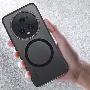 Θήκη Honor Magic5 Pro 5G Mad Mask Frame Series v2 Silicone Sockproof συμβατό με Ασύρματο φορτιστή Πλάτη TPU μαύρο - Image 3