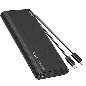 Power Bank VEGER (TC130) για Laptop με έξοδος PD3.0 max 130W built-in Type-C και lighting cable Fast Charging 25000mah