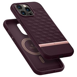 Caseology Parallax Mag by Spigen® Θήκη Σιλικόνης MagSafe για iPhone 14 Pro: Προστασία Κάμερας με Πιστοποίηση Αντοχής MIL-STD 810G-516.6 - Burgundy - Image 7