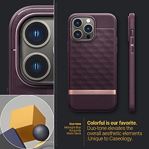 Caseology Parallax Mag by Spigen® Θήκη Σιλικόνης MagSafe για iPhone 14 Pro: Προστασία Κάμερας με Πιστοποίηση Αντοχής MIL-STD 810G-516.6 - Burgundy - Image 10