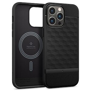 Caseology Parallax Mag by Spigen® Θήκη Σιλικόνης MagSafe για iPhone 14 Pro Max: Προστασία Κάμερας με Πιστοποίηση Αντοχής MIL-STD 810G-516.6 - Matte Black