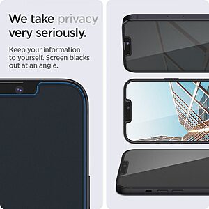 Spigen® Tempered Glas.tR "EZ FIT" Γυαλί Προστασίας οθόνης [x2.Σετ] για iPhone 13 Pro Max - Privacy [Προστασία Ιδιωτικότητας] - Image 5