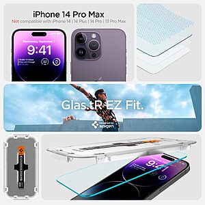 Spigen® Tempered Glas.tR "EZ FIT" Γυαλί Προστασίας οθόνης [x2.Σετ] για iPhone 14 Pro Max - Image 9