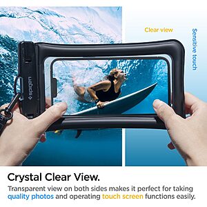Spigen® A610 Universal - Έξυπνη Αδιάβροχη Θήκη [x2.Σετ] | Πιστοποίηση IPX8 | Αντοχή έως 30m | Επιπλέει για ασφάλεια | Συμβατή έως 6.9" - Black - Image 7