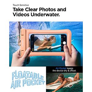 Spigen® A610 Universal - Έξυπνη Αδιάβροχη Θήκη | Πιστοποίηση IPX8 | Αντοχή έως 30m | Επιπλέει για ασφάλεια | Συμβατή έως 6.9" - Apricot - Image 4