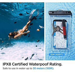 Spigen® A610 Universal - Έξυπνη Αδιάβροχη Θήκη | Πιστοποίηση IPX8 | Αντοχή έως 30m | Επιπλέει για ασφάλεια | Συμβατή έως 6.9" - Crystal Clear - Image 8