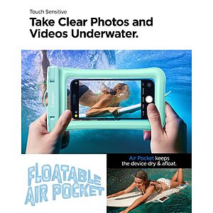 Spigen® A610 Universal - Έξυπνη Αδιάβροχη Θήκη | Πιστοποίηση IPX8 | Αντοχή έως 30m | Επιπλέει για ασφάλεια | Συμβατή έως 6.9" - Mint - Image 4