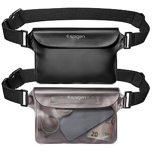 Spigen® A620 Universal - Έξυπνο Αδιάβροχο Τσαντάκι Μέσης [x2.Σετ] | Πιστοποίηση IPX8 | Αντοχή έως 30m | Τριπλό Στεγανό Κλείσιμο | Διαστάσεις 22x15cm - Black - Image 6