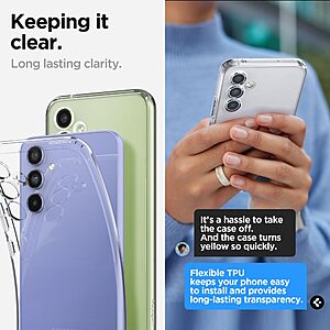 Spigen® Liquid Crystal για Samsung Galaxy A54 5G: Λεπτή Θήκη Σιλικόνης από Ανθεκτικό TPU, με Αντικραδασμικές Ζώνες - Crystal Clear - Image 10