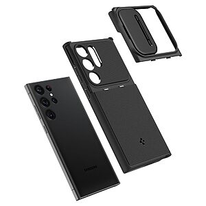 Spigen® Optik Armor για Samsung Galaxy S23 Ultra: Θήκη Σιλικόνης, Με Προστασία καμερών, Πιστοποίηση Αντοχής MIL-STD 810G-516.6 - Black - Image 9