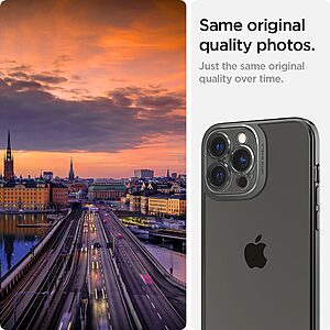 Spigen® Optik Crystal Θήκη για iPhone 13 Pro: Ειδική TPU Δομή για Απορρόφηση Κραδασμών, Προστασία Φακού Κάμερας - Chrome Grey - Image 7