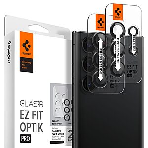 Spigen® Optik Pro Προστατευτικό Γυαλί Κάμερας [x2.Σετ] "EZ FIT" για Samsung Galaxy S23 Ultra - Black