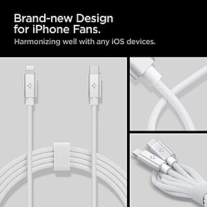Spigen® PB2200 Arcwire - Εύκαμπτο και Ανθεκτικό Καλώδιο | USB-C/Lightning | Power Delivery | Πιστοποίηση MFi από Apple | Ενισχυμένος Αλουμινένιος Σύνδεσμος | 2.0m - Image 3