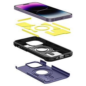 Spigen® Tough Armor Mag για iPhone 14 Pro: Υβριδική Θήκη MagSafe με Πιστοποίηση Αντοχής MIL-STD 810G-516.6, Ενσωματωμένη Βάση - Deep Purple - Image 7