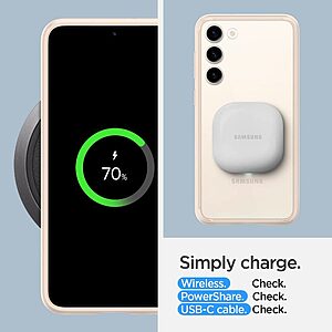 Spigen® Ultra Hybrid για Samsung Galaxy S23: Θήκη από TPU & Πολυκαρμπονικό με Πιστοποίηση Αντοχής MIL-STD 810G-516.6 - Sand Beige - Image 3