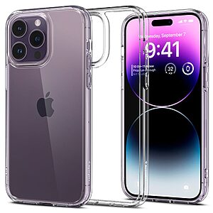 Spigen® Ultra Hybrid για iPhone 14 Pro Max: Θήκη από TPU & Πολυκαρμπονικό με Πιστοποίηση Αντοχής MIL-STD 810G-516.6 - Crystal Clear