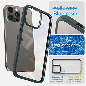 Spigen® Ultra Hybrid για iPhone 14 Pro: Θήκη από TPU & Πολυκαρμπονικό με Πιστοποίηση Αντοχής MIL-STD 810G-516.6 - Abyss Green - Image 10