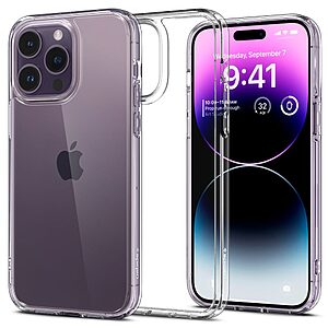 Spigen® Ultra Hybrid για iPhone 14 Pro: Θήκη από TPU & Πολυκαρμπονικό με Πιστοποίηση Αντοχής MIL-STD 810G-516.6 - Crystal Clear