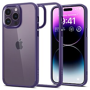 Spigen® Ultra Hybrid για iPhone 14 Pro: Θήκη από TPU & Πολυκαρμπονικό με Πιστοποίηση Αντοχής MIL-STD 810G-516.6 - Deep Purple