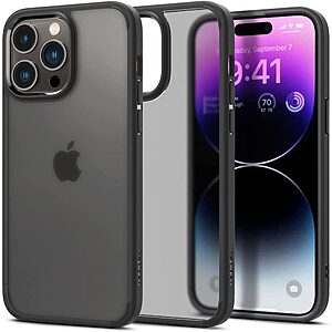 Spigen® Ultra Hybrid για iPhone 14 Pro: Θήκη από TPU & Πολυκαρμπονικό με Πιστοποίηση Αντοχής MIL-STD 810G-516.6 - Frost Black