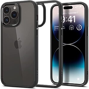 Spigen® Ultra Hybrid για iPhone 14 Pro: Θήκη από TPU & Πολυκαρμπονικό με Πιστοποίηση Αντοχής MIL-STD 810G-516.6 - Matte Black