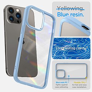 Spigen® Ultra Hybrid για iPhone 14 Pro: Θήκη από TPU & Πολυκαρμπονικό με Πιστοποίηση Αντοχής MIL-STD 810G-516.6 - Sierra Blue - Image 9