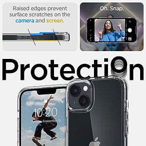 Spigen® Ultra Hybrid για iPhone 14: Θήκη από TPU & Πολυκαρμπονικό με Πιστοποίηση Αντοχής MIL-STD 810G-516.6 - Crystal Clear - Image 10