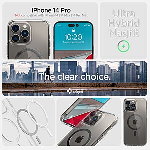 Spigen® Ultra Hybrid Mag για iPhone 14 Pro: Θήκη MagSafe από Ανθεκτική Σιλικόνη με Πιστοποίηση Αντοχής MIL-STD 810G-516.6 - Carbon Fiber - Image 9