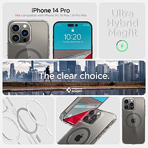 Spigen® Ultra Hybrid Mag για iPhone 14 Pro: Θήκη MagSafe από Ανθεκτική Σιλικόνη με Πιστοποίηση Αντοχής MIL-STD 810G-516.6 - Graphite - Image 9