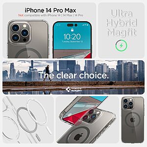 Spigen® Ultra Hybrid Mag για iPhone 14 Pro Max: Θήκη MagSafe από Ανθεκτική Σιλικόνη με Πιστοποίηση Αντοχής MIL-STD 810G-516.6 - Graphite - Image 9