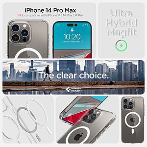 Spigen® Ultra Hybrid Mag για iPhone 14 Pro Max: Θήκη MagSafe από Ανθεκτική Σιλικόνη με Πιστοποίηση Αντοχής MIL-STD 810G-516.6 - White - Image 10