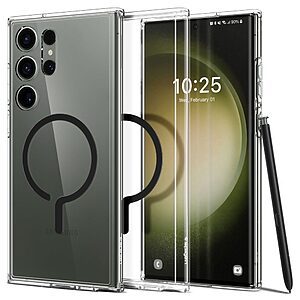 Spigen® Ultra Hybrid Onetap MagSafe Θήκη για Samsung Galaxy S23 Ultra: Ανθεκτική Κατασκευή TPU με Πιστοποίηση Αντοχής MIL-STD 810G-516.6 - Black