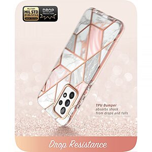 SUPCASE® Cosmo Θήκη για Samsung Galaxy A53 5G: Με Πλαίσιο Προστασίας Οθόνης, Λεπτή, Συνθετική και Αντοχή στις Πτώσεις Στρατιωτικού Προτύπου (MIL STD 810G 516.6) - Pink Marble - Image 4